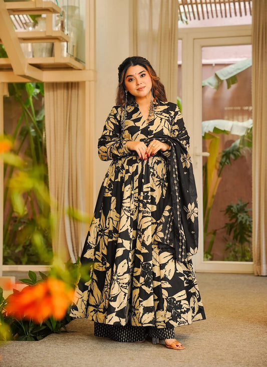 Presents this Designer 3pcs beautiful printed Kurti ,bottom with dupatta Collection