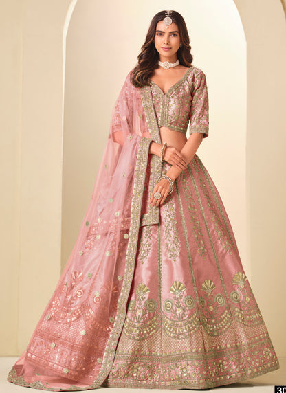 Art Silk Designer Lehenga Choli Collection Pink colour