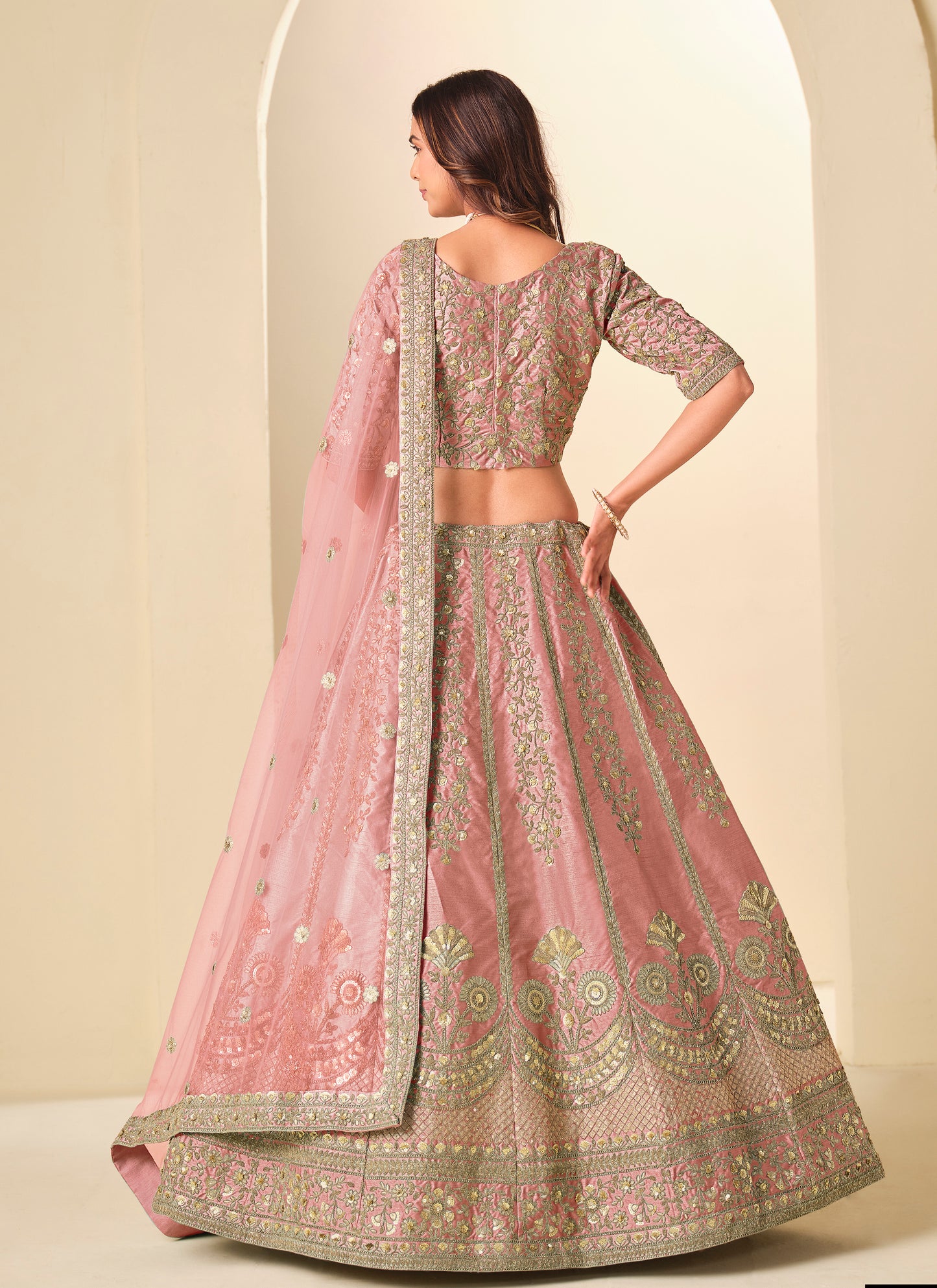 Art Silk Designer Lehenga Choli Collection Pink colour