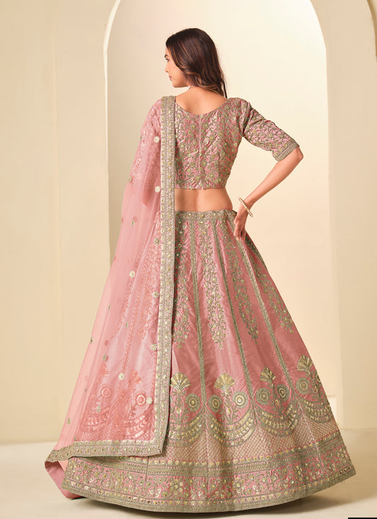 Art Silk Designer Lehenga Choli Collection Pink colour