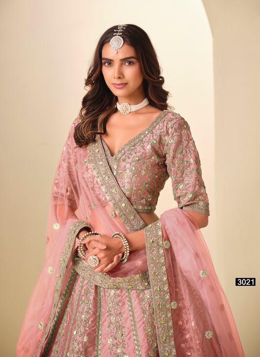 Art Silk Designer Lehenga Choli Collection Pink colour