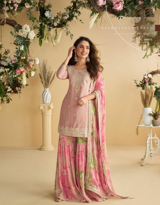 Beautifully Embroidered Stitched pinkDress