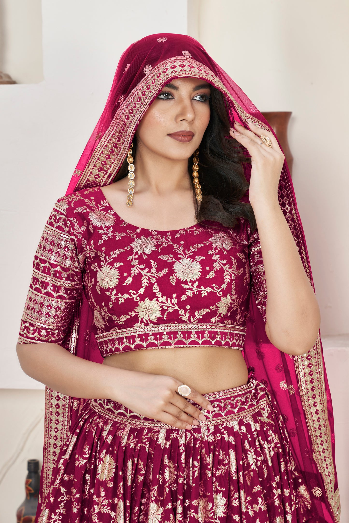 Fuchsia Pink Festive Designer Lehenga