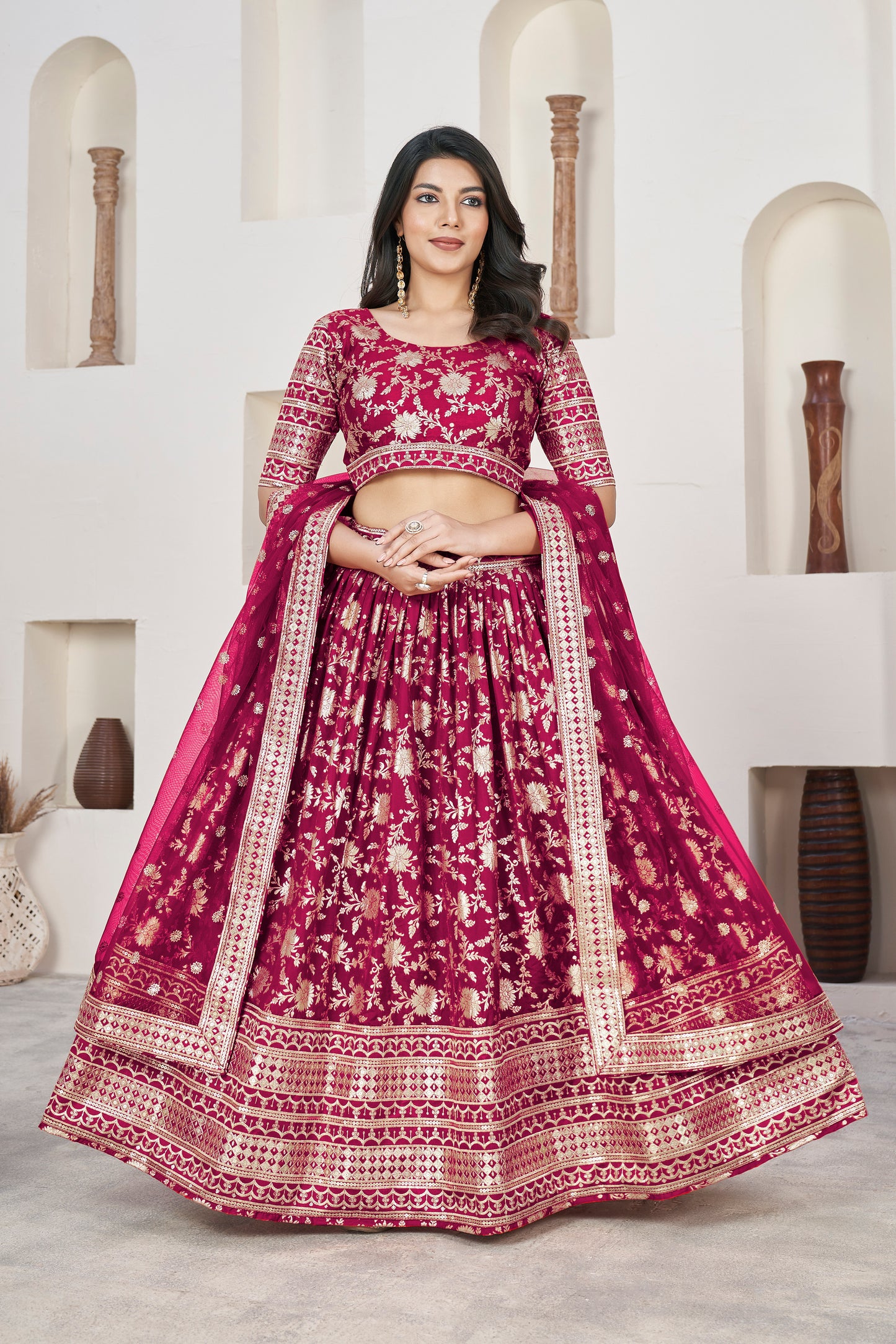 Fuchsia Pink Festive Designer Lehenga