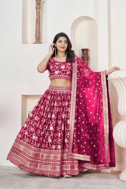 Fuchsia Pink Festive Designer Lehenga