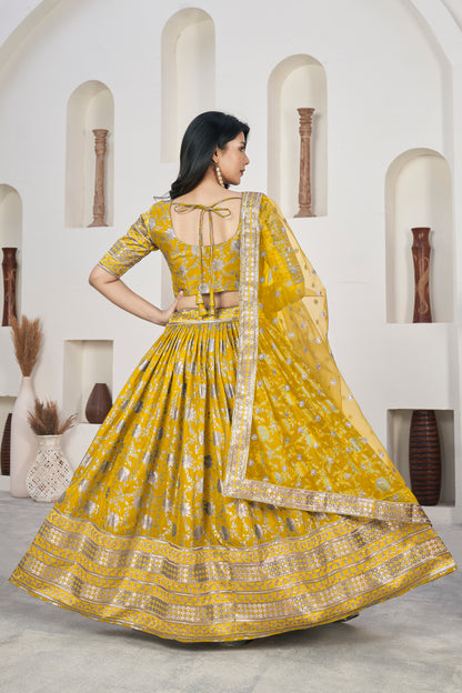 Blush Pink Floral Net Lehenga Choli