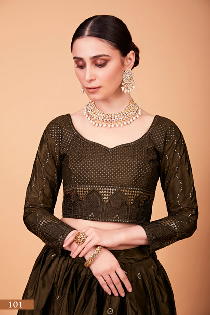 Olive Imperial Lehenga