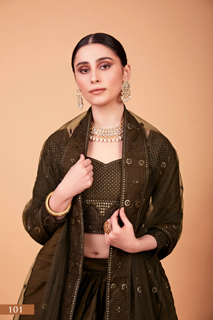 Olive Imperial Lehenga