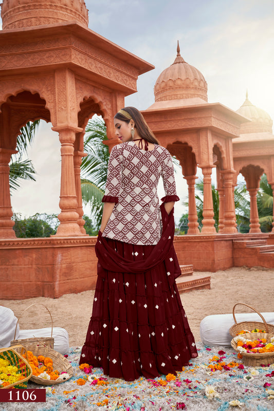 Noor Heritage Maroon Sharara