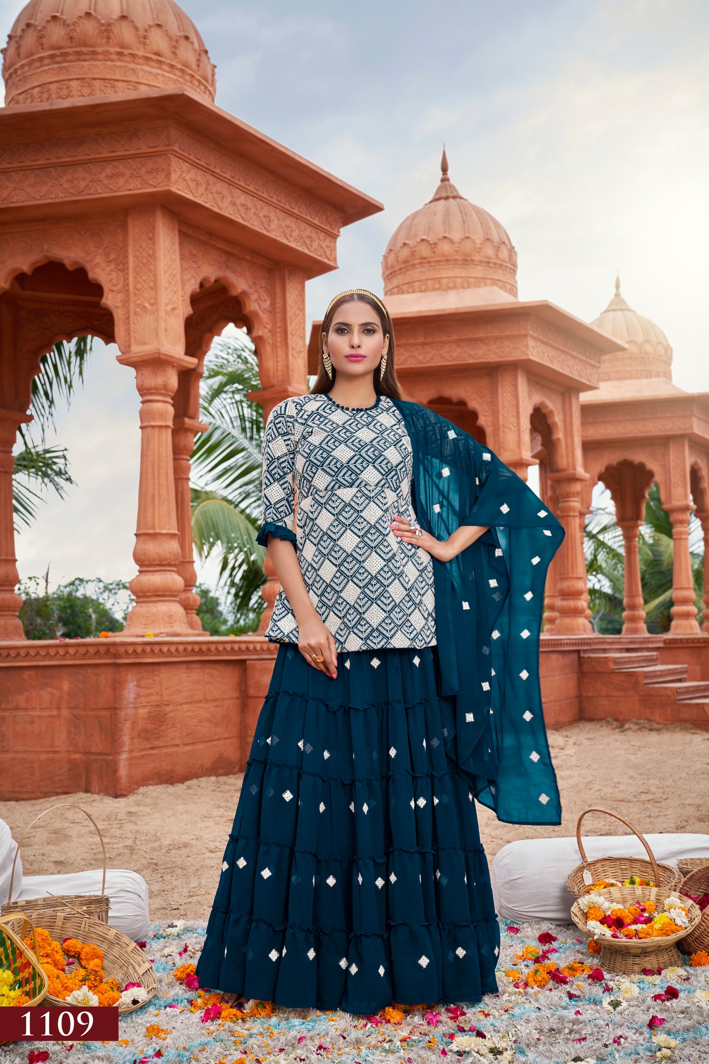 Sapphire Royale Sharara Set