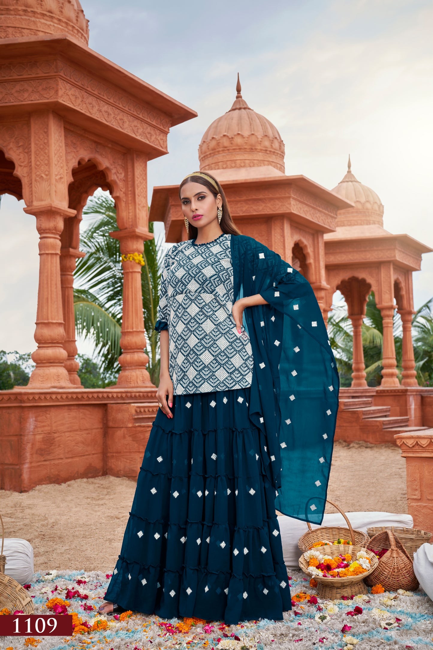 Sapphire Royale Sharara Set