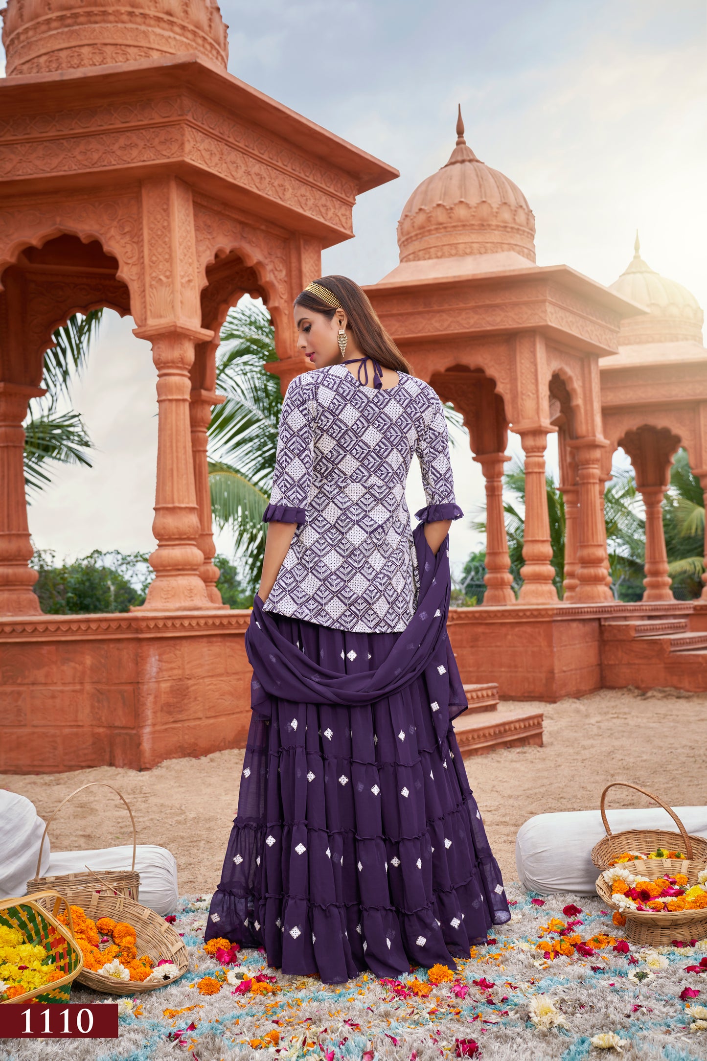 Violet Majesty Sharara Set