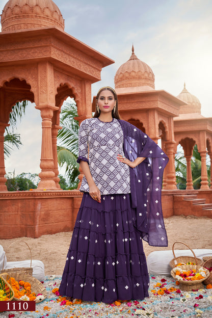 Violet Majesty Sharara Set