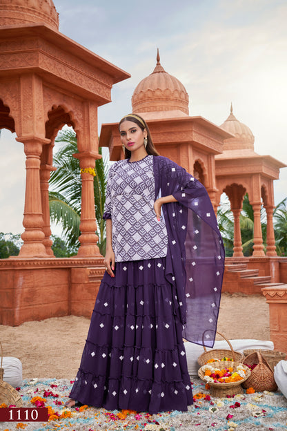 Violet Majesty Sharara Set