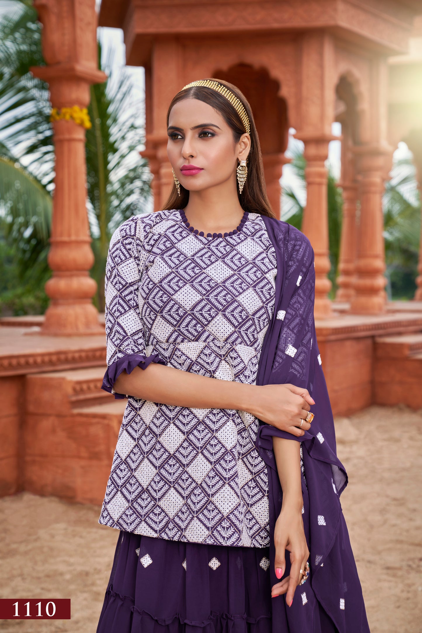 Violet Majesty Sharara Set