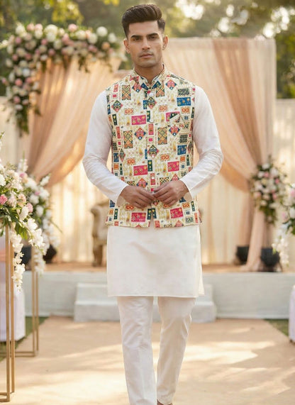 party wear Kurta Koti Pyjama set