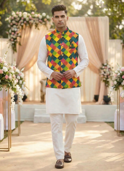 party wear Kurta Koti Pyjama set