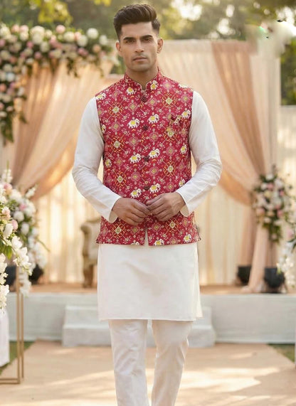 party wear Kurta Koti Pyjama set