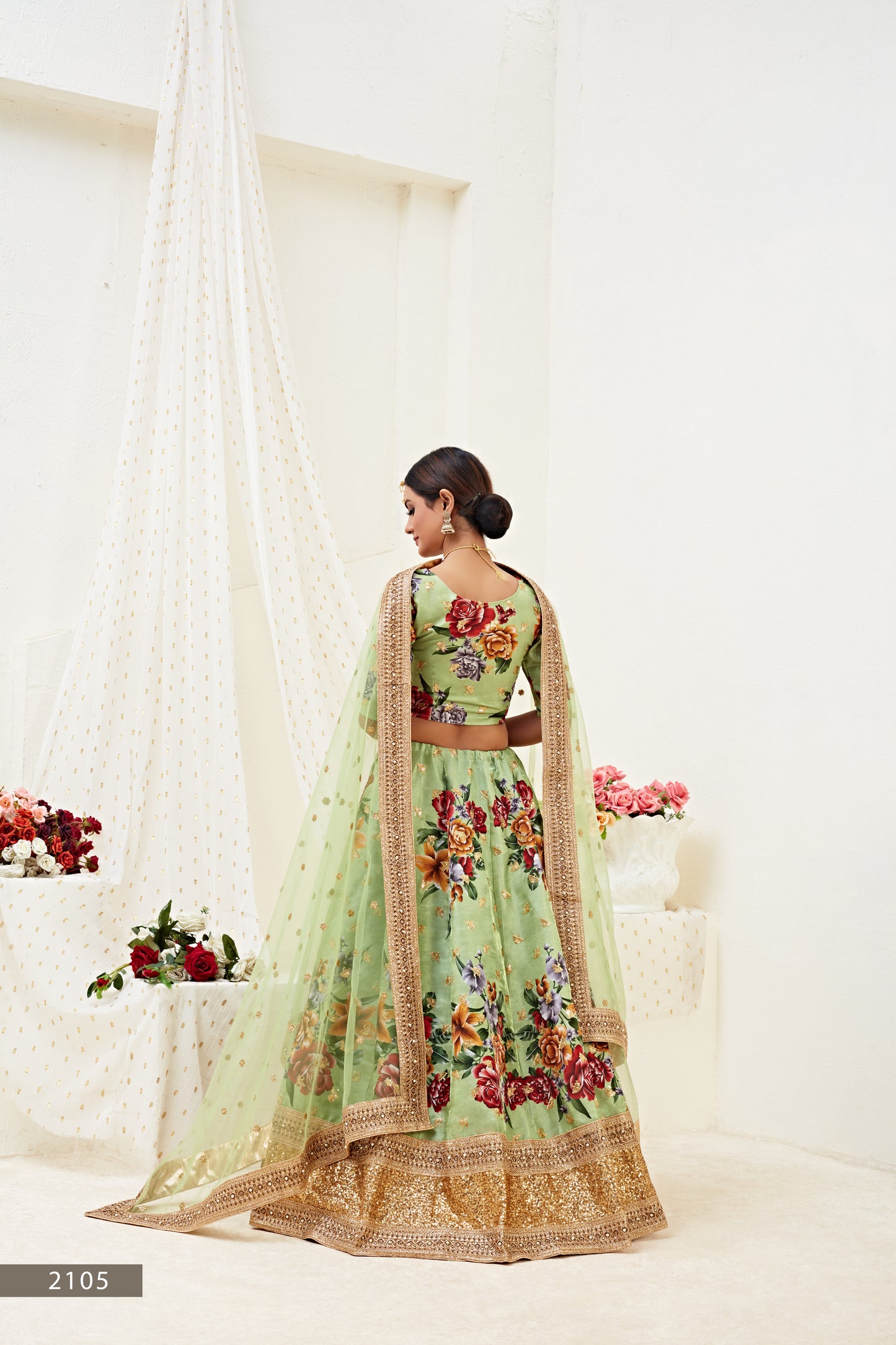Mint Meadow Embellished Lehenga