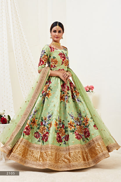 Mint Meadow Embellished Lehenga