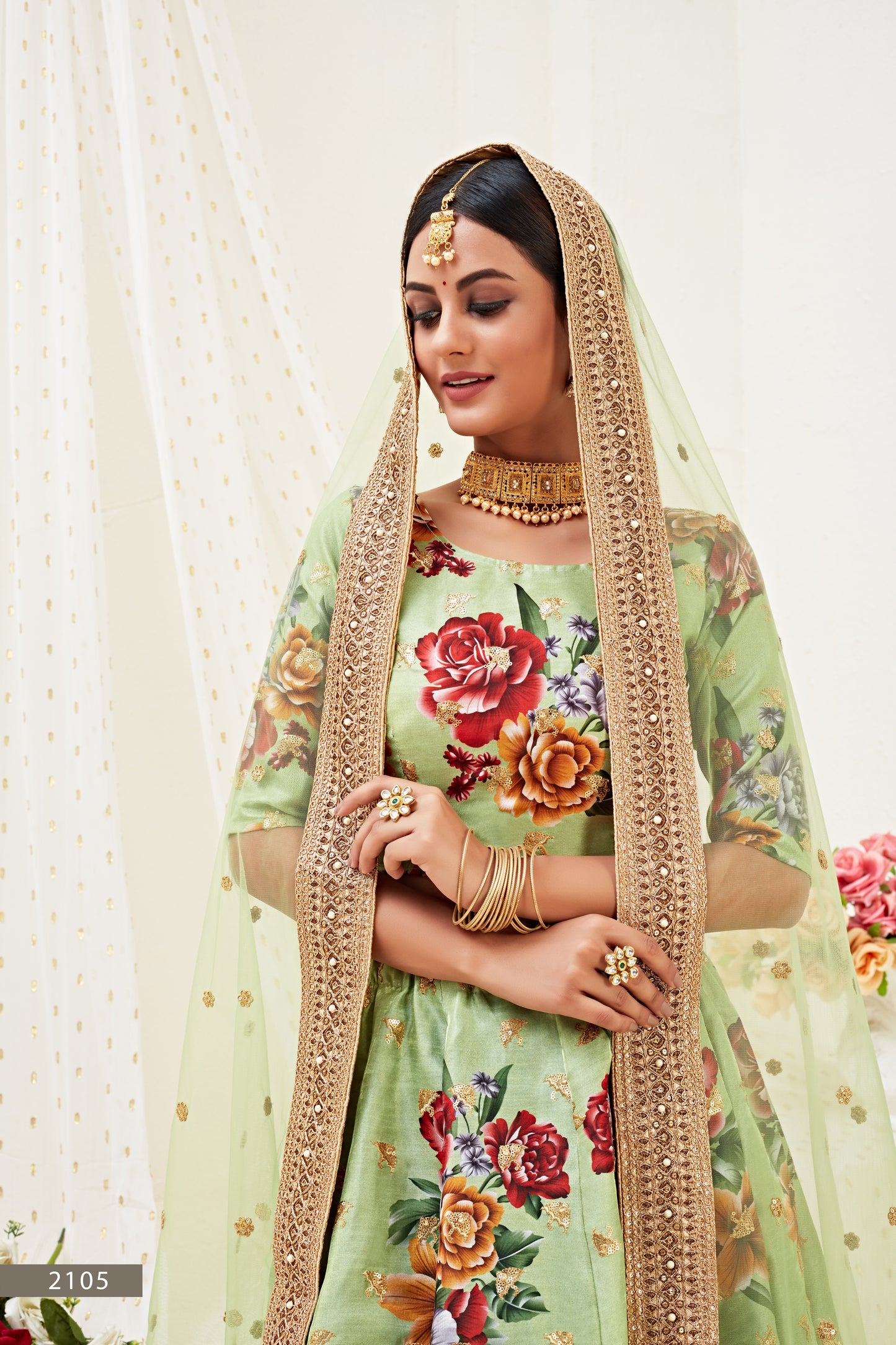 Mint Meadow Embellished Lehenga