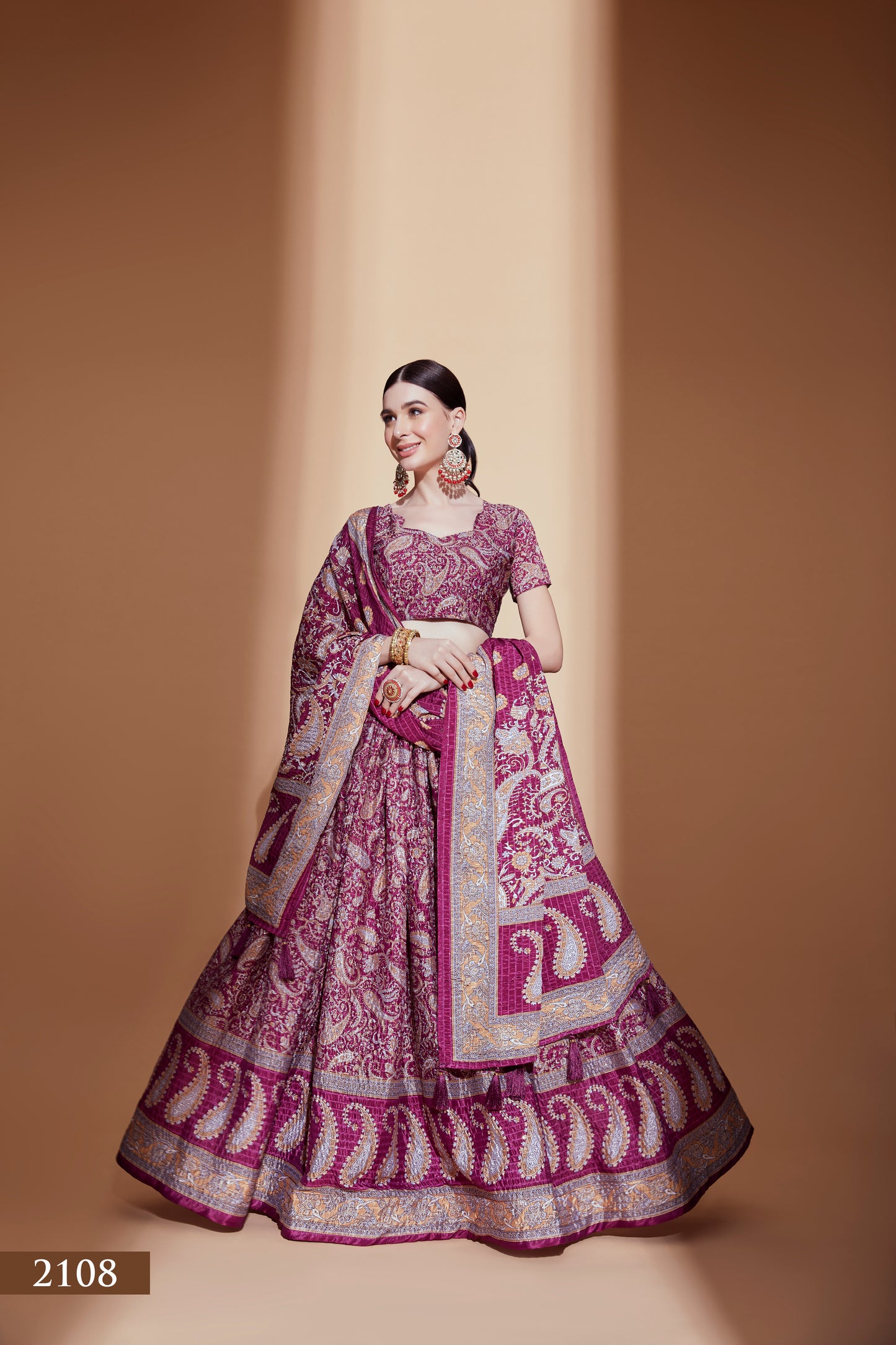 Rani Pink Paisley Wedding Lehenga Set