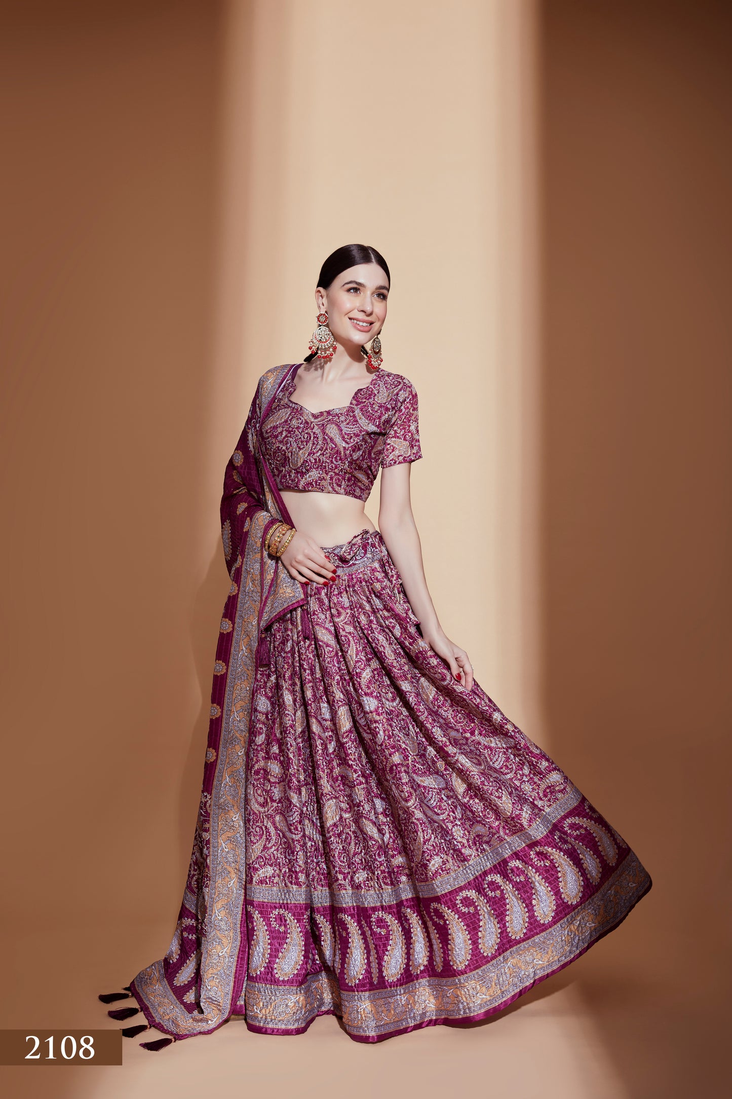Rani Pink Paisley Wedding Lehenga Set