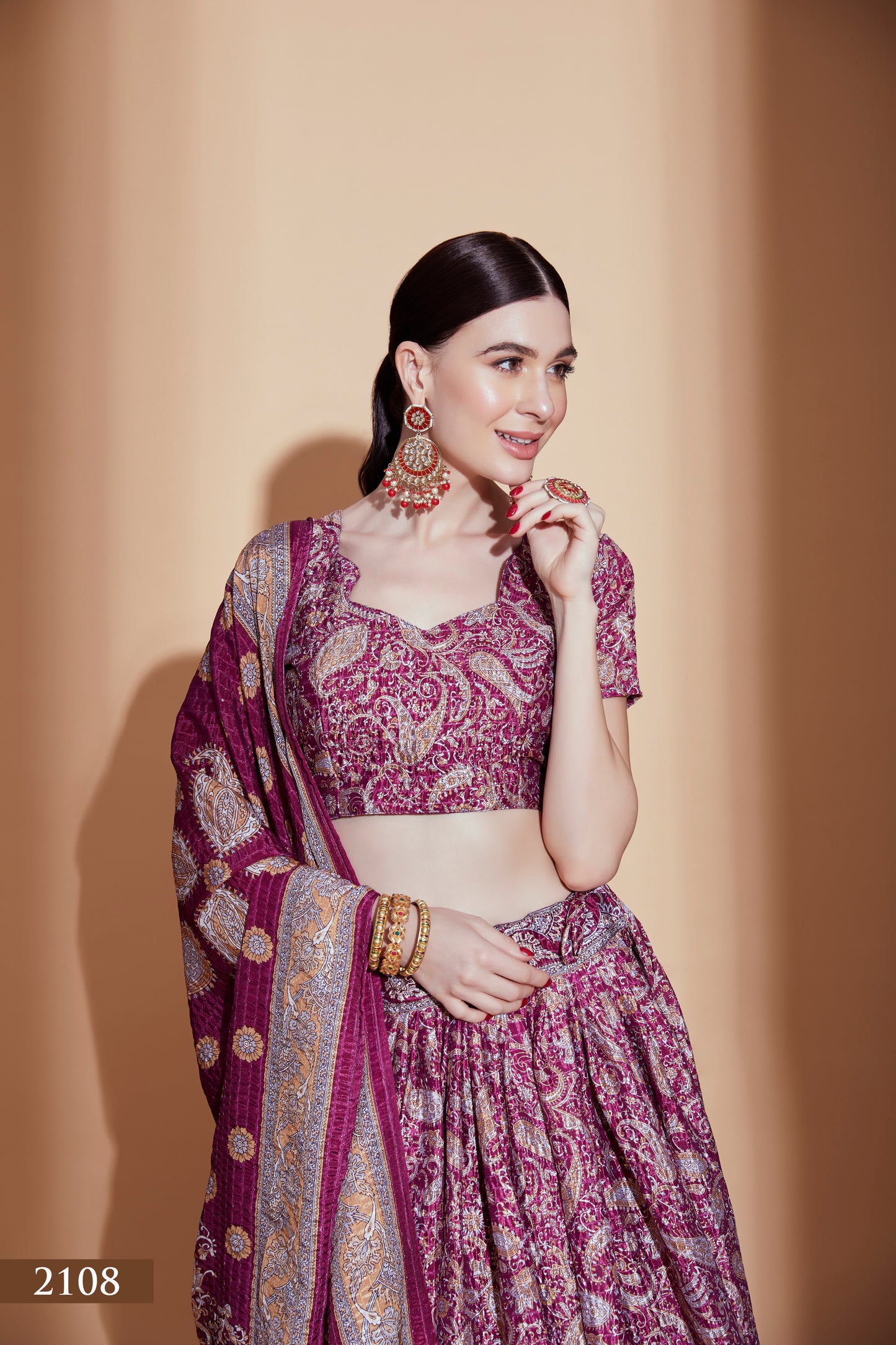 Rani Pink Paisley Wedding Lehenga Set