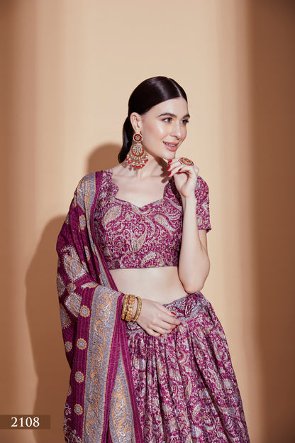 Rani Pink Paisley Wedding Lehenga Set