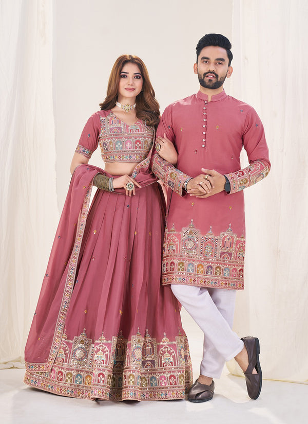 Men's Embroidered Lehenga & Matching Kurta Set