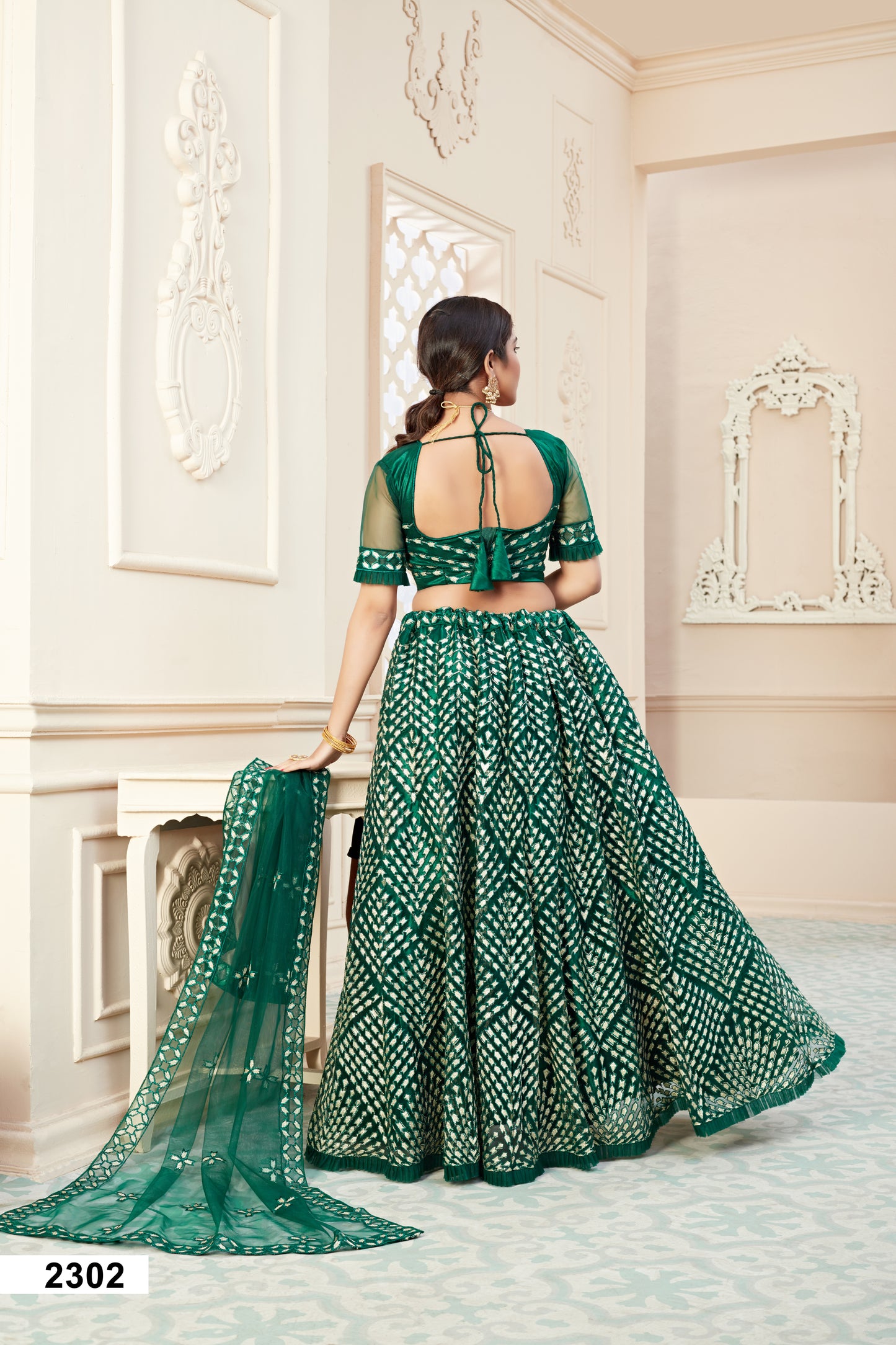 Premium Emerald Party Wear Lehenga Choli