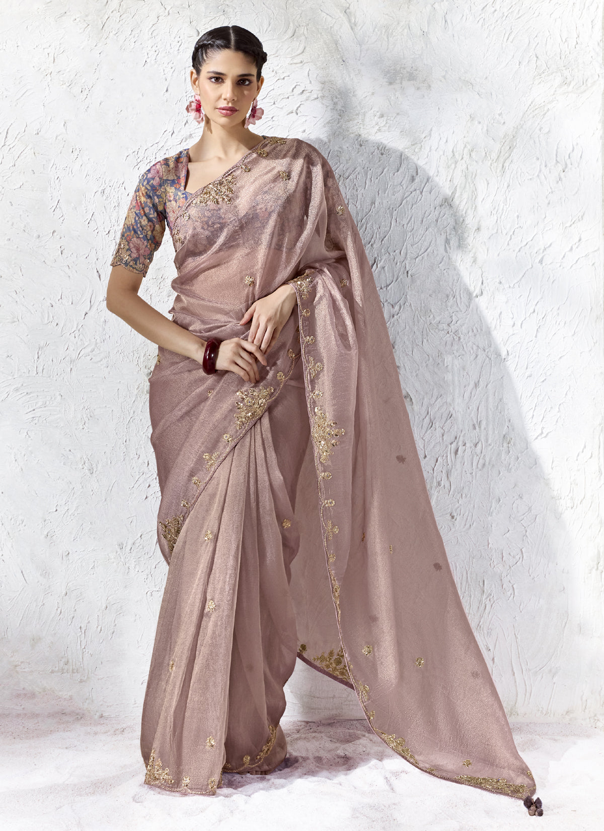 Lilac Premium Organza Silk Wedding Wear Saree (Copy)