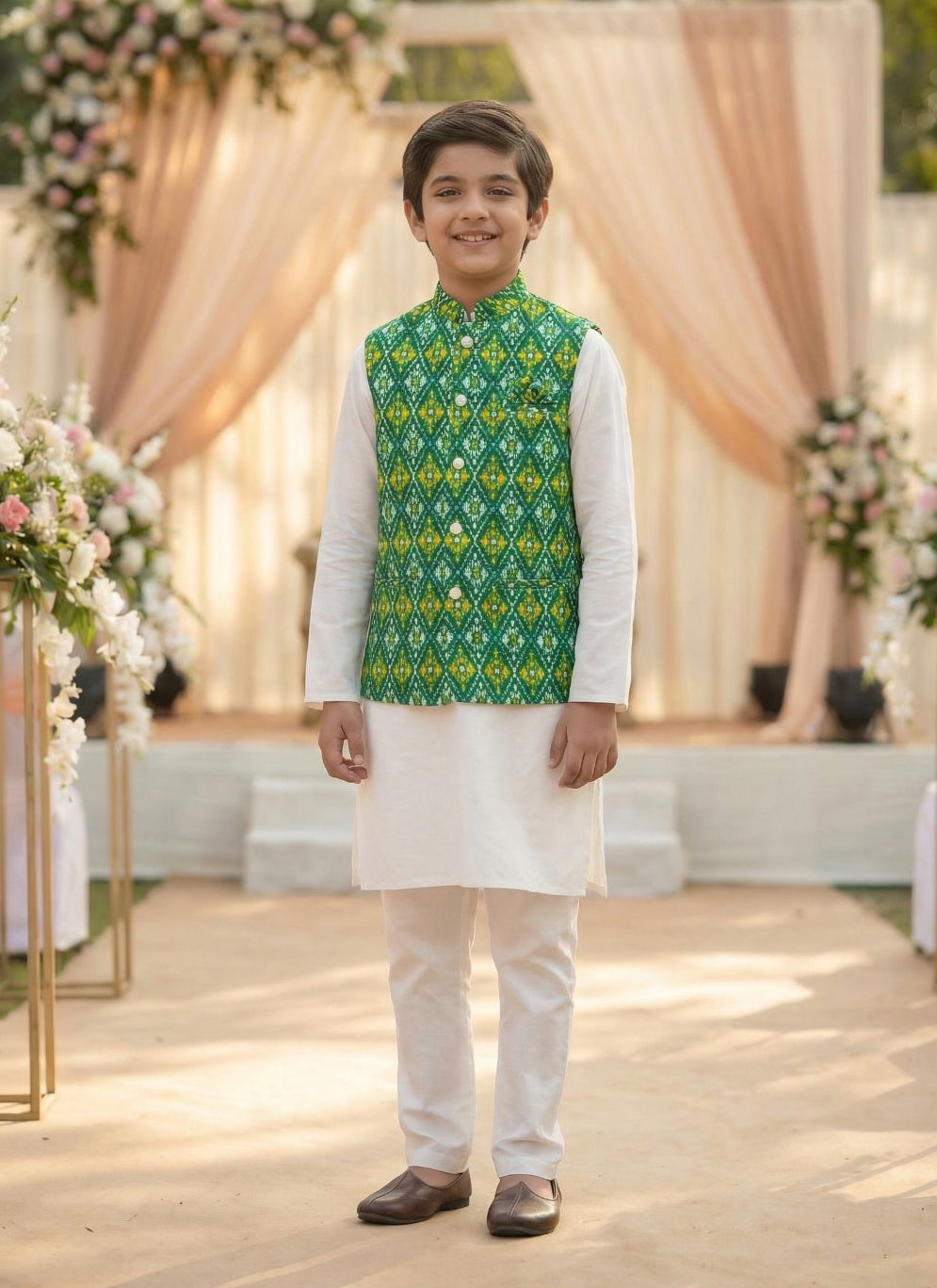 party wear Kurta Koti Pyjama set kids wear