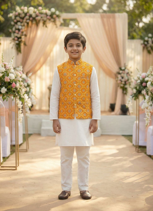 party wear Kurta Koti Pyjama set kids wear