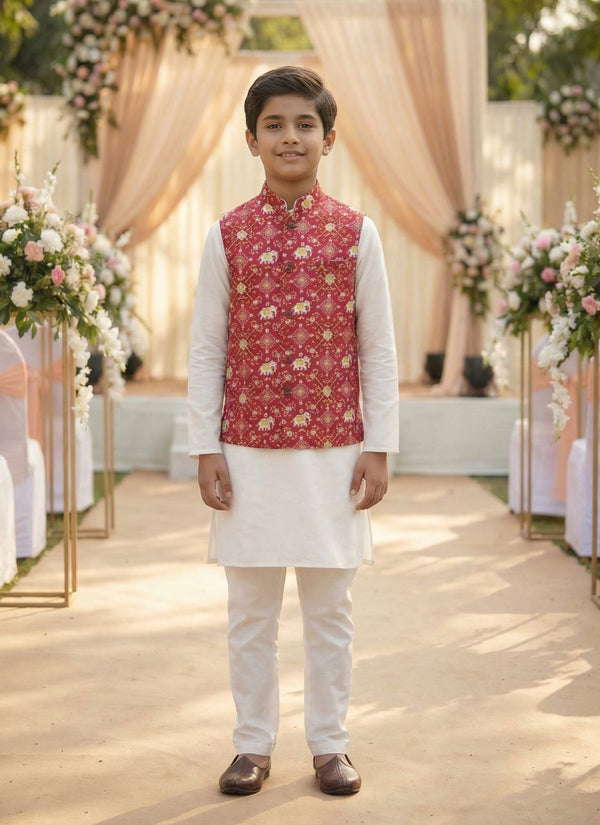 party wear Kurta Koti Pyjama set kids wear