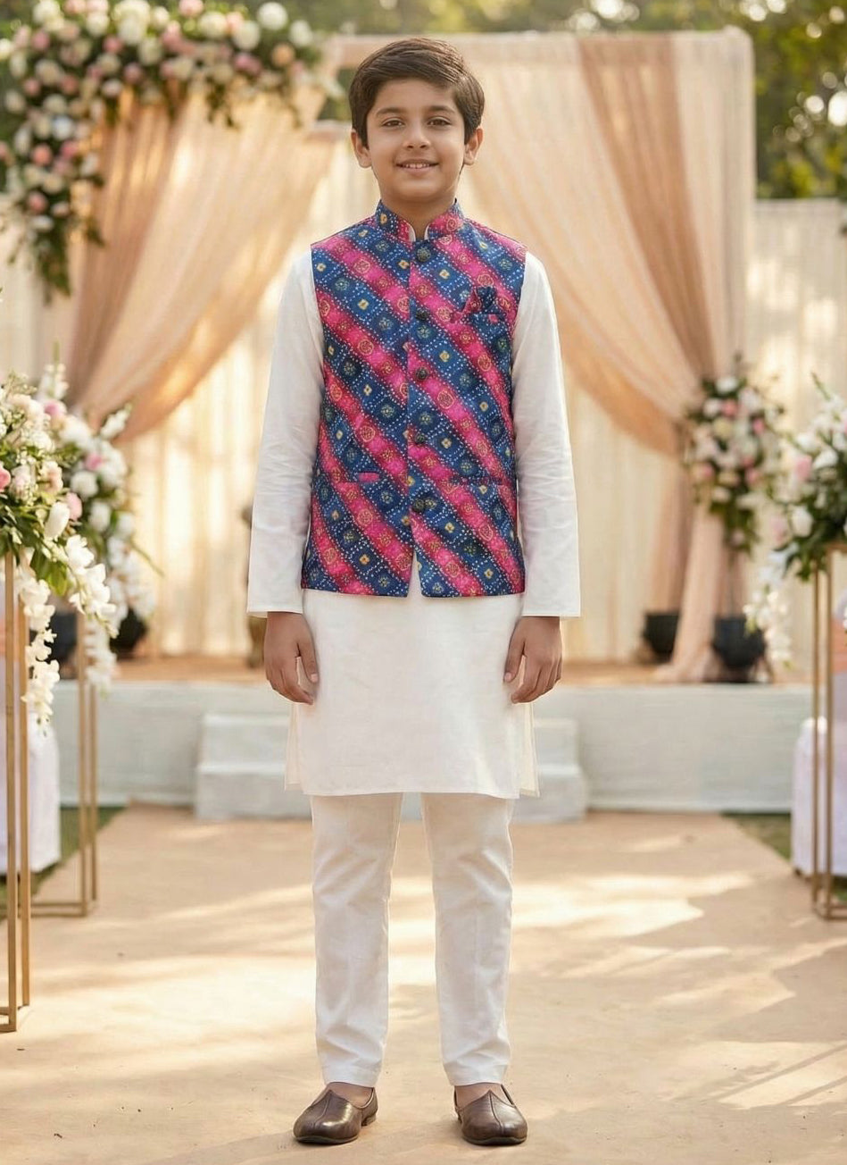 party wear Kurta Koti Pyjama set kids wear