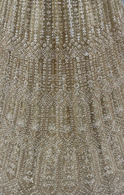 Beads and Motif Work Golden Lehenga choli with Designer Dupatta