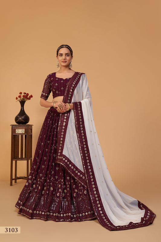 Zoya Wine Elegance Lehenga