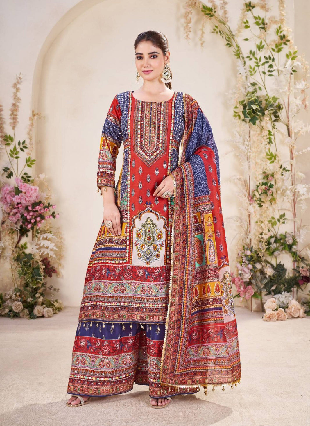 Multicolor  MOST VIRAL PAKISTANI SUIT WITH DUPATTA SET