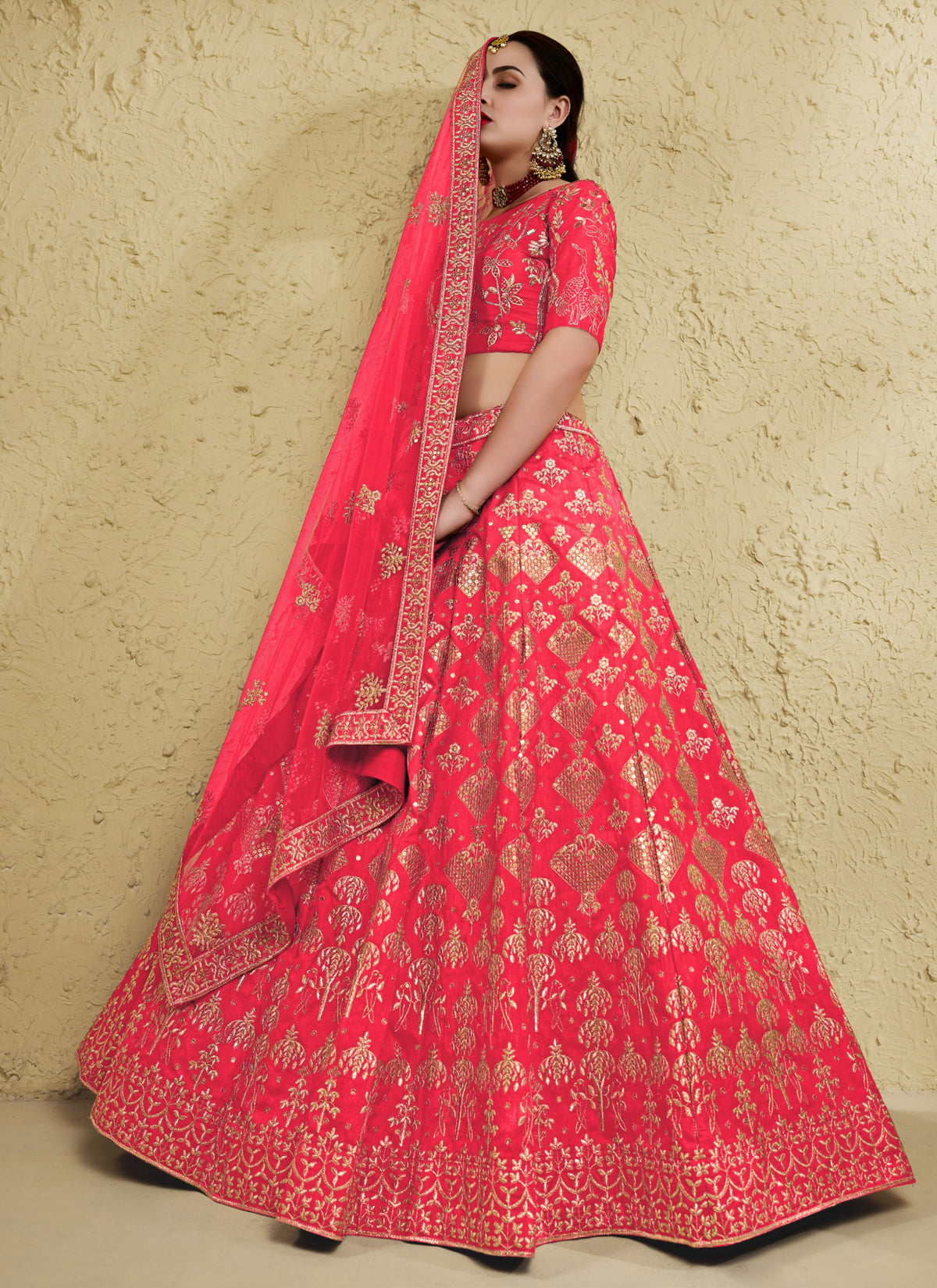 Light Pink Art Silk With Zari & Sequins Embroidered Designer Lehenga Choli