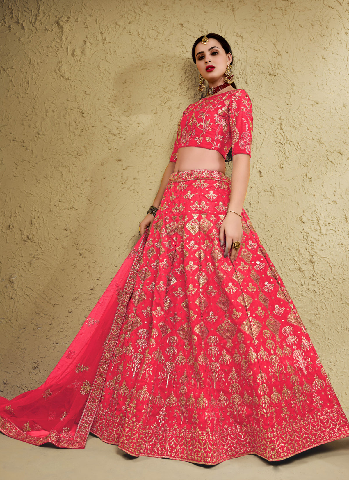 Light Pink Art Silk With Zari & Sequins Embroidered Designer Lehenga Choli