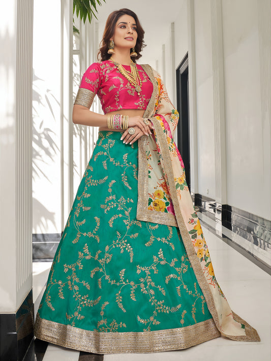 Sequins Work Art Silk Sangeet Wear Lehenga Choli