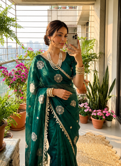 Zari Emerald Dream Saree