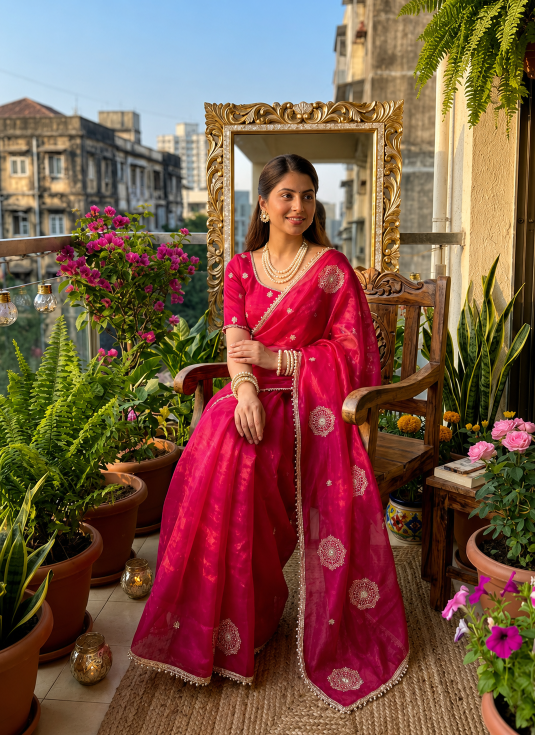 Pearl Work Saree