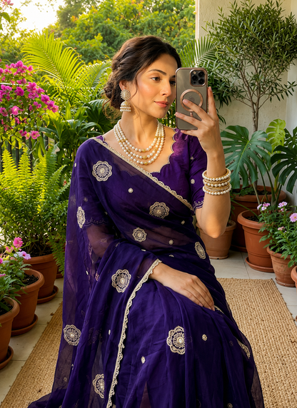 Lavender Queen Saree