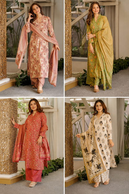 Pistachio Floral Designer Suit