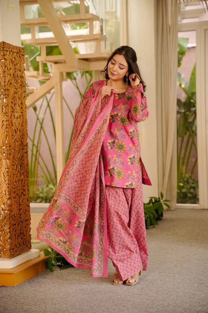 Classic Neutral Printed Kurti Pant Set