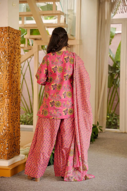 Classic Neutral Printed Kurti Pant Set