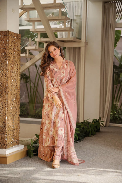 Dusty Pink Bloom 3-Piece Suit Set