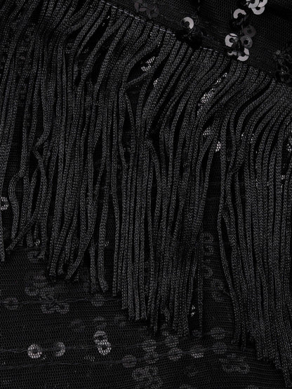 Black Net Sequin Party Wear Saree